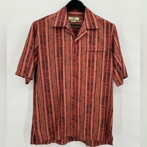 Tommy Bahama Vintage Fit‎ Floral Striped Silk Blend Casual Size M EUC